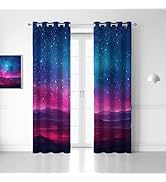 Amazon｜青い星空カーテンリビング ルーム防音遮光カーテン 3D
