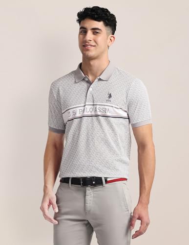 Image of Brand Print Slim fit Polo Shirt