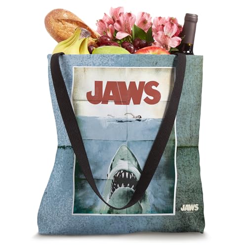 Bolsa Tote de estilo vintage con póster del 50o aniversario de Jaws miniatura 4