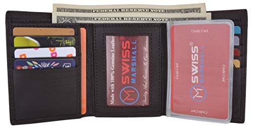 Men's Classic Trifold RFID Security Blocking Slim Credit Card ID Premium Leather Wallet2