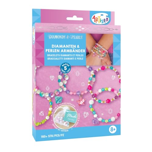 ARTISTA 9342996 pysselset diamanter och pärlor armband, smyckepysselset, gör-det-själv smyckeset för barn från 8 år