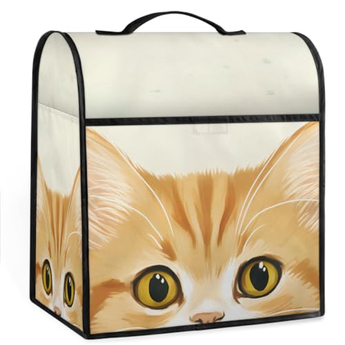 Coffee Maker Cover Interesting Cat Head Kitchen Appliance Covers Small Appliance Covers Blender Cover Juicer Cover Dust Covers for Kitchen Appliances with Top Handle and Pockets,Washable,C328