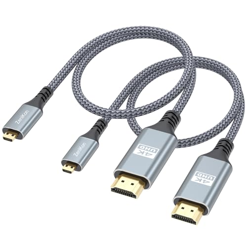 Micro HDMI to HDMI Cable 1FT 2-Pack