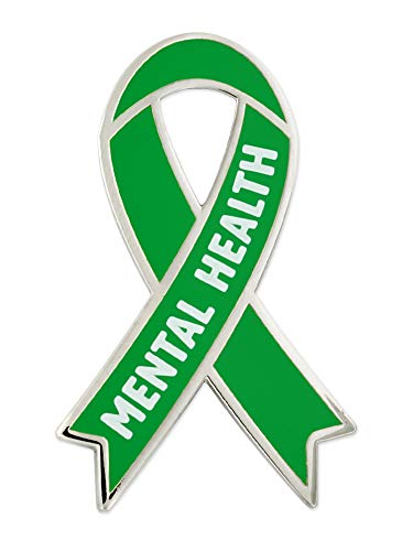 PinMart Mental Health Green Awareness Ribbon Enamel Lapel Pin 1 Piece - Mental Health Awareness Items - Enamel Pins for Backpacks Bags Hats or Lanyards – 1 Piece