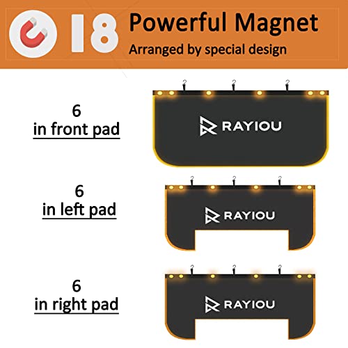 Rayiou 3-Piece Magnetic Fender Covers For Mechanics, Durable Microfiber Leather, Anti-Scratch Car Fender Protector Mats For Sedan Truck Or Station Wagon Automotive- Size M #TOP3