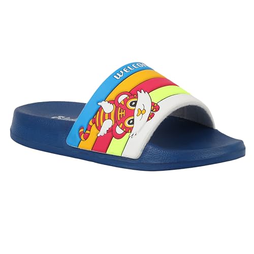 Image of WELCOME Unisex-Child Kids Flip-Flop Soft Comfortable Indoor & Outdoor Slippers Stylish Non-Slip Slide Home Casual Chappals For Boys & Girls