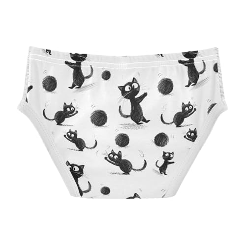 Black Cat Ball Pattern Boys' Underwear 100% Cotton Boys' Briefs Soft Toddler Underwear2