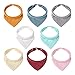 Vicloon 8 Stück Baby Dreieckstuch Lätzchen Halstücher Weiche & Absorbierende Musselin Halstücher Sabberlätzchen mit 2 Verstellbares Druckknopf Lätzchen für Kleinkinder, Unisex, Jungen