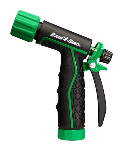 Rain Bird TRNZLADJRT Pistol Grip Rear Trigger Garden Hose Nozzle, Carbon Fiber Texture, Adjustable Spray Patterns