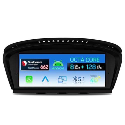 XTRONS 8.8" Qualcomm 662 Android Car Stereo for BMW 3/5 Series E90 E60 w CCC system, 8+128GB Car Radio Player, IPS HD Screen Wireless Android CarPlay Wi-Fi GPS 4G LTE Bluetooth 5.1 Day & Night Modes