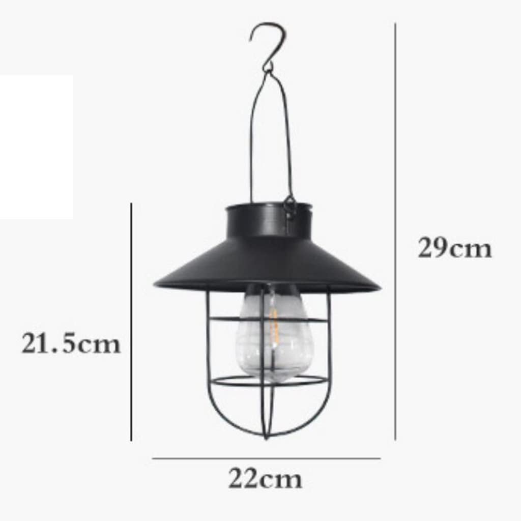 Lampa kempingowa do oświetlenia namiotu, Lampa konna w stylu retro, długa żywotność baterii, odpowiednia do oświetlenia kempingowego(Black,22 * 29cm)