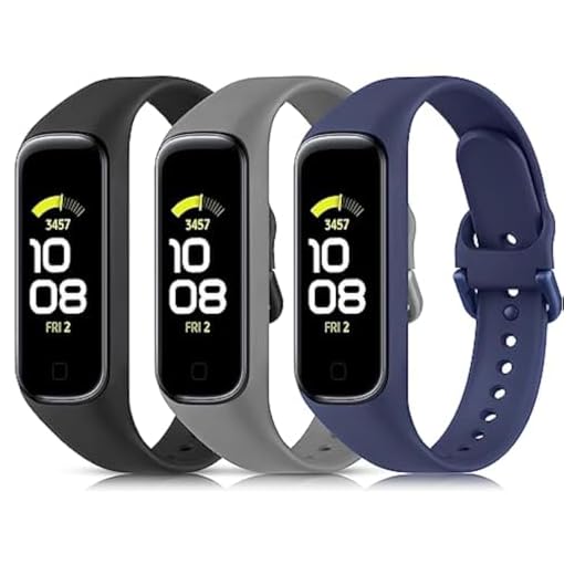 Vancle 3 Piezas Correa para Samsung Galaxy Fit 2 para Mujeres Hombres, Correas de Silicona TPU Suave, Pulsera de Repuesto Impermeable Deportiva para Samsung Galaxy Fit2, Negro/Azul Marino/Gris Oscuro