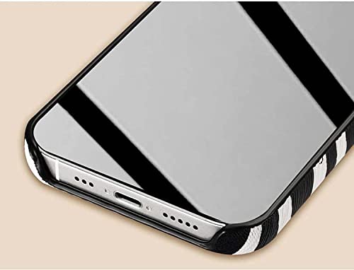 Coque iPhone 13 antichoc en cuir doublé microfibre zébrée - 5