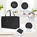 JUNGYOON Heavy-Duty Insulated Grocery Bags & Food Delivery Bag – Collapsible Cooler Bag with Zippered Top | Reusable Picnic Basket for Groceries, Picnics, Easy Storage (L Black)