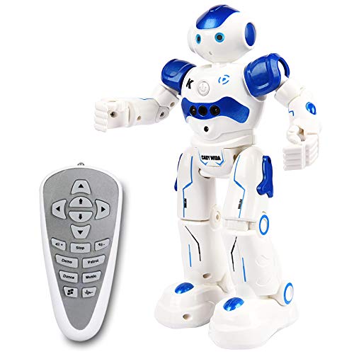 YOEGO Remote Control Robot, Gesture Control Robot Toy for Kids, Smart Robot with Learning Music Programmable Walking Dancing Singing, Rechargeable Gesture Sensing Rc Robot Kit (Blue)