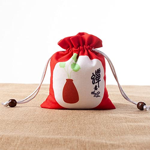 4 bolsas sachet lino para regalo, 5x6 pulg, rojo miniatura 1