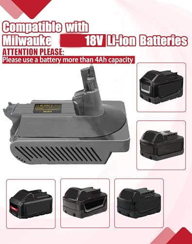 Image of V10 Adapter for Milwaukee M18 18V Battery Convert to Replace for Dyson V10 SV12 Absolute Animal Motorhead Fluffy Total Cordless Stick Vacuum Cleaner (No Battery)