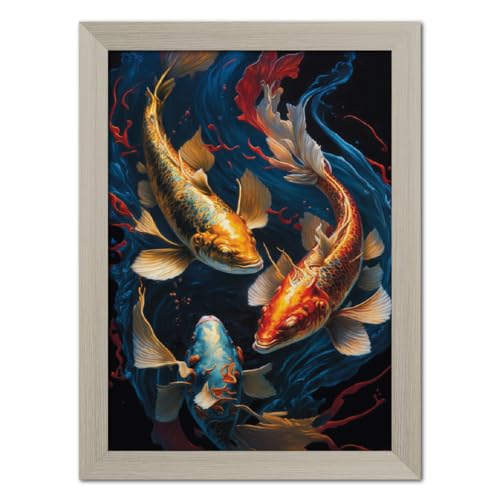 Image of TenorArts Feng Shui Photo Frame Vastu Positivity Lucky Wall Painting Aesthetic Art Frames with White Wooden Texture for Living rooms Office Bedroom - Wall Paintings /Hangings (12inches x 9inches)