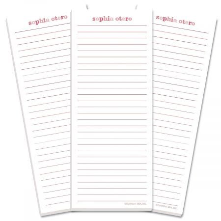 Current Personalized Raspberry Color Wash Lined Shopping List Pads -Set of 3, Lined, 50-sheet pads, Choose Color, Add Your Name, Personalized