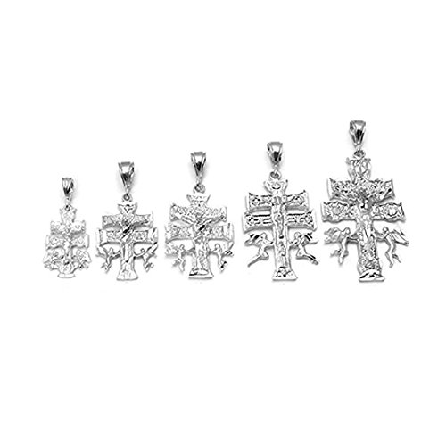 Blue Apple Co. D C Caravaca Cross Charm for Chain Pendant 925 Sterling Silver
