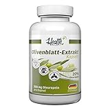 Health+ Olivenblattextrakt - 120 Kapseln mit 200 mg Oleuropein, starkes Antioxidans, vegane Olivenblatt-Extrakt Kapseln, Made in Germany