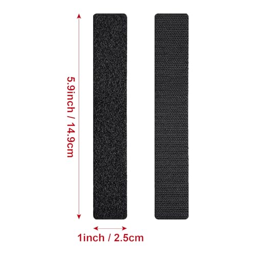 Image of Nylon Heavy Duty Hook and Loop Tape with Adhesive, Double Sided Strong Backing Tape for Crafts, Office, Wall Adhesive Tape (20 Sets of 1x6 inch)