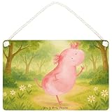 Mr. & Mrs. Panda Schild Axolotl Tanzen Design DIN A4 - Geschenk, Freudig, gut Gelaunt, Freundin, Holztafel, Türschild Familie, Sterne, holzbild, wandtafel, Beste