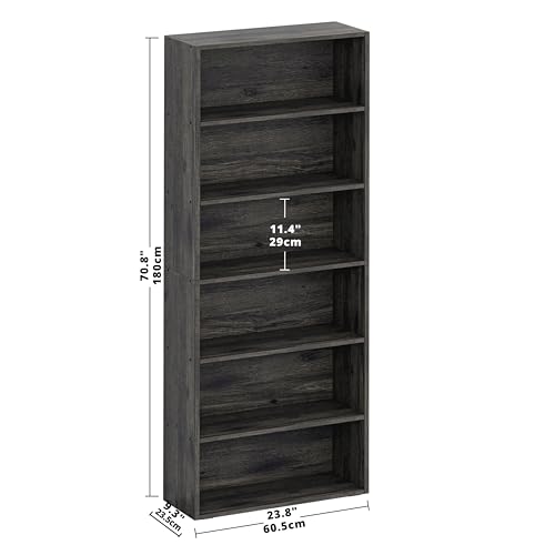 Image of IRONCK Bookshelves and Bookcases Floor Standing 6 Tiers Display Storage Shelves 70 in Tall Bookcase Home Decor Furniture for Home Office, Living Room, Bed Room