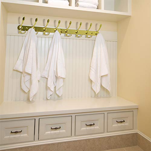 image for Dseap Coat Rack Wall Mount - 29.5” Long 8-Tri-Hooks Heavy Duty Coat 