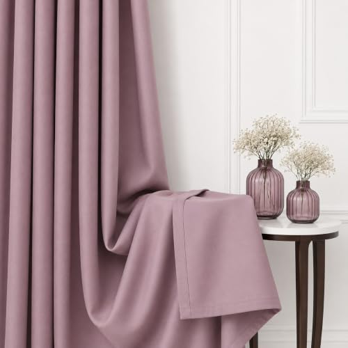 Image of THE LINEN COMPANY Premium Eyelet Door Curtain 6 Feet, Room Darkening Blackout Window Curtain, Lavender