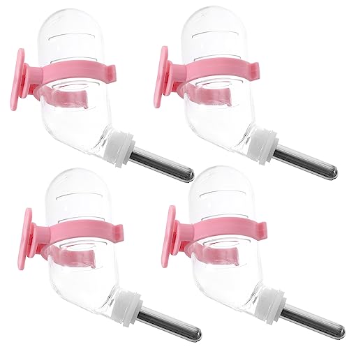 SUPVOX Hanging Waterer Pet Water Bottles Stainless Steel Automatic Water Basin 60ml Easy to Use for Hamster Cage Drinking Bottles