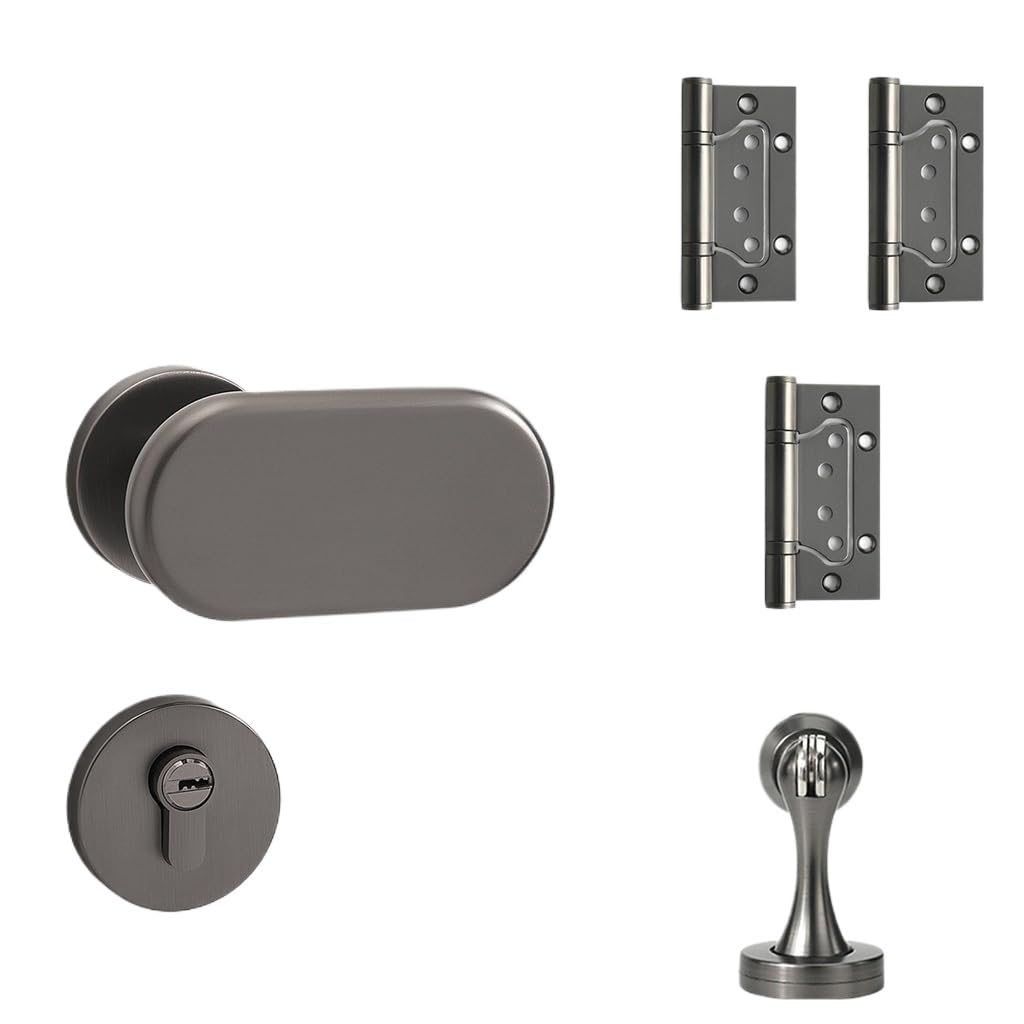 Poignée de porte en alliage de zinc avec barillet de sécurité