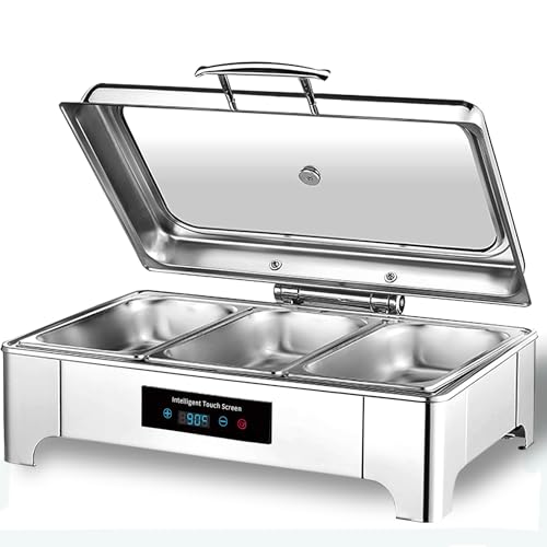 Chafing Dish Elettrico, 9L Scaldavivande Elettrico per Buffet con Controllo