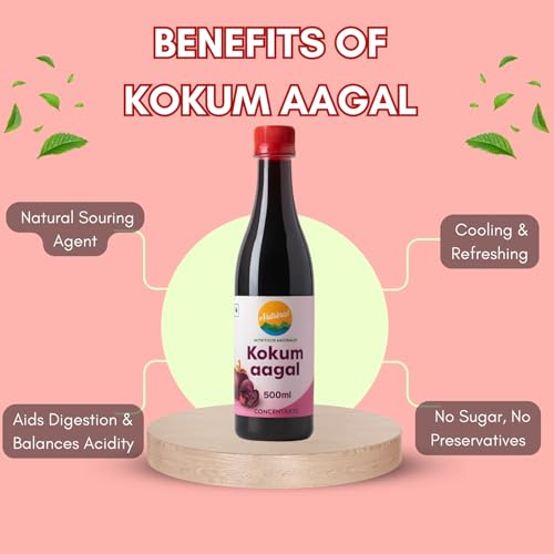 Image of Nutrinat Kokum Aagal - 500ml (Pack of 1) | Pure Kokum Extract with Salt | Kokam Aagal with No Artificial Flavors & No Additives | Kokum Agal Without Sugar Ideal for Solkadhi & All Purpose Souring Agent | Kokam Aagal