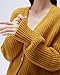 SUUKSESS Women Long Sleeve Button Down Oversized Short Cardigan Fall Loose Open Front Knit Sweater (Curry Yellow, M)