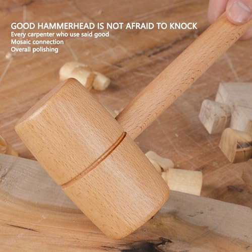 Wooden Crab Lobster Mallet, Mini Wooden Mallet Hammer for Chocolate Solid Beech Wood Round Hammer for DIY Breakable Heart Hammer - Image 2