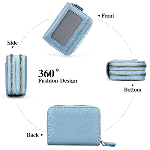 Goiacii Small Genuine Leather Wallet For Women, Rfid Blocking Credit Card Holder, Zipper Card Cases For Women Key Holder Wallet #TOP3