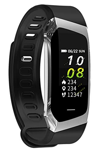 findtime Rastreador de ejercicios podómetro contador de calorías monitor de ritmo cardíaco perseguidor elegante Actividad pulsera para Unisex-adulto Gris Cover