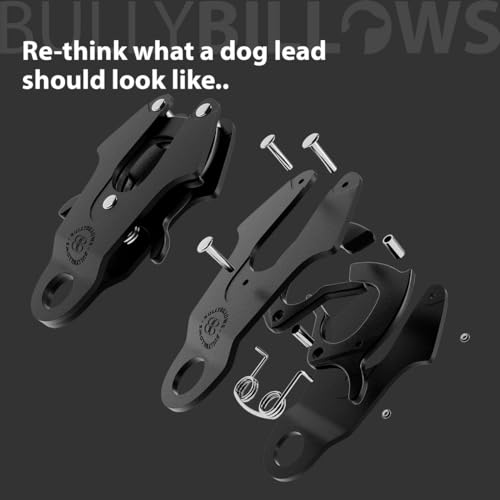 BullyBillows Schwenkbare Kampfhundeleine | Gepolsterter Griff für leichtere Spaziergänge | Anti Tangle & Druckgetestete Hundeleine | Geeignet für alle Hunderassen - Rot