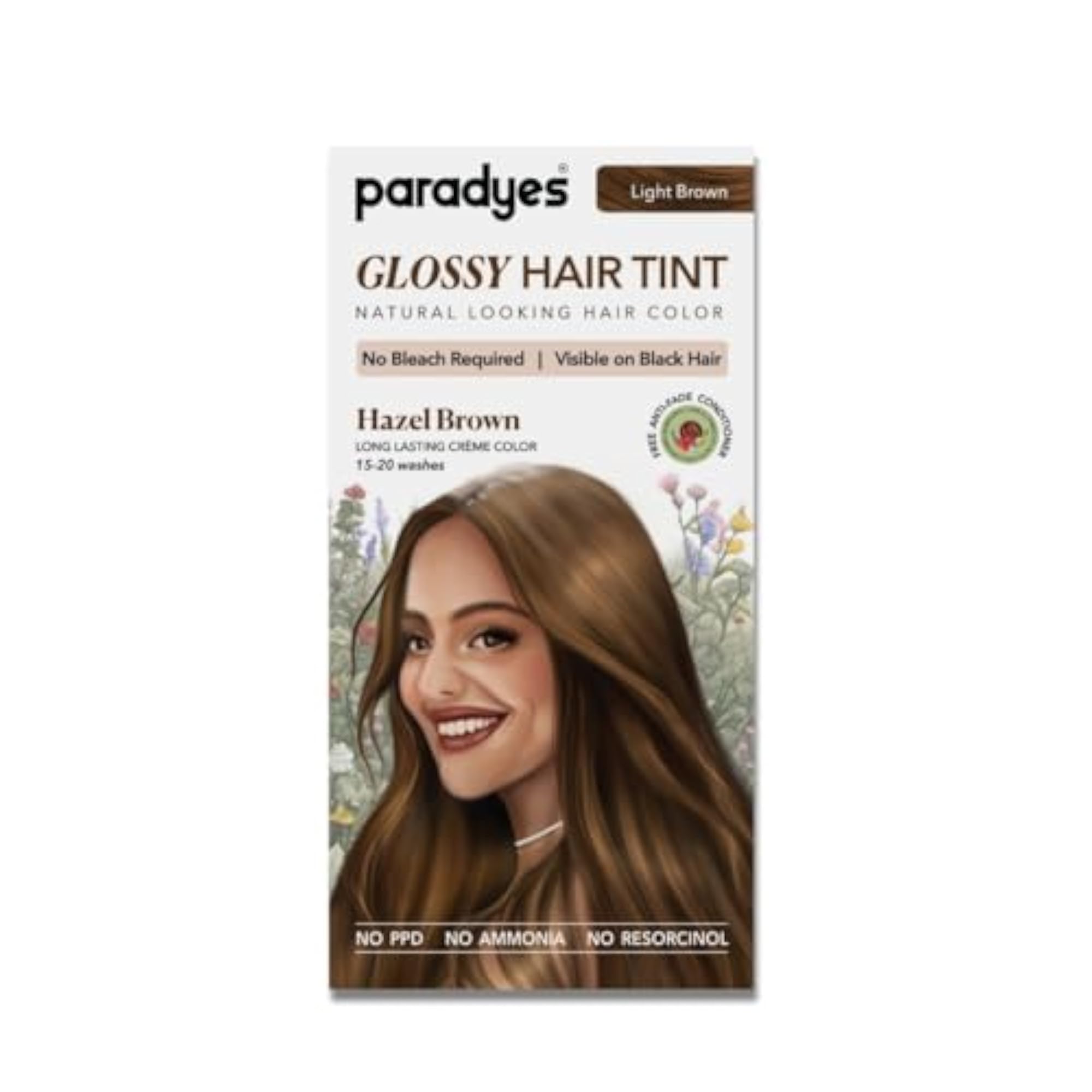 Hazel Brown No-Bleach Glossy Hair Tint with 7-in-1 Kit