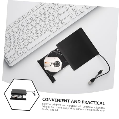 Lecteur DVD USB externe Veemoon compact graveur CD pour PC portable Windows Mac - 3