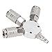 Air Hose Splitter, 3 Way Air Splitter 1/4 Inch NPT Male Thread 3 Way Manifold Aluminum Alloy Compressor Manifold Hose Pneumatic Fitting for Industrial