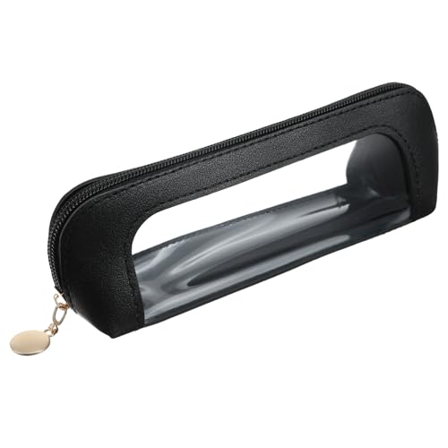 Clear Makeup Bag Double Sided Clear Toiletry Bag for Women Portable Make Up Organizer Traveling Compact Car Bags Makeup Brush Bags Travel Makeups Brush Holder Small Make up Organizer(Black)
