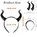 Beavorty 1Pcs Devil Horns Headband Gothic Devil Horn Hair Hoop Halloween Headdress Ox Horn Hair Loop Black Cosplay Hair Accessory for Halloween Christmas Party Dress Up