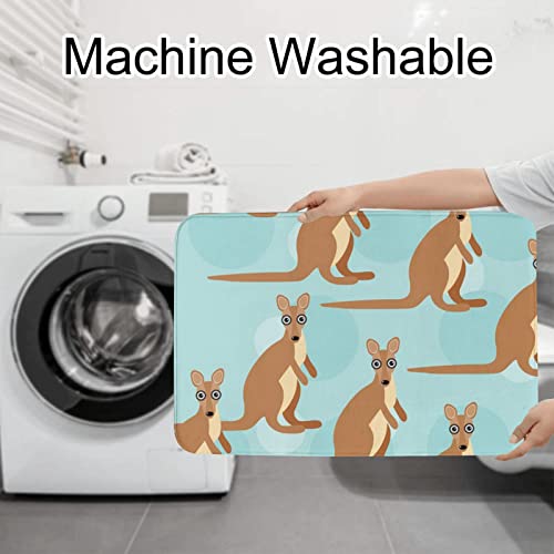 3-teiliges Badezimmer-Teppich-Set, lustig für Känguru-Zoo-Druck, 3-teiliges Badezimmerteppich-Set, Badematte, Kontur, WC-Deckelbezug, Badezimmer, rutschfeste Unterlage – Bild 8