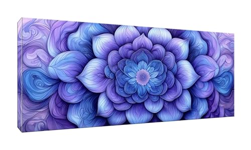 leww Kit de Pintura de Diamantes 5D, Morado mandala Diamantes Cristal y Estrás Imágenes de Arte para Manualidades, Kit de Bricolaje para Adultos, Niños, Decoración de Pared de Hogar - 30x60cm G-338