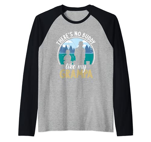 GRAMPA Granddaughter friends forever fishing together Raglan Baseball Tee, Black