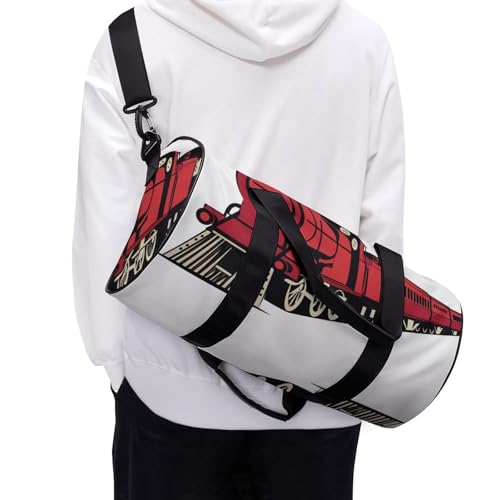 Duffel bag camping randonnée rouge grand compartiment zippé - 6
