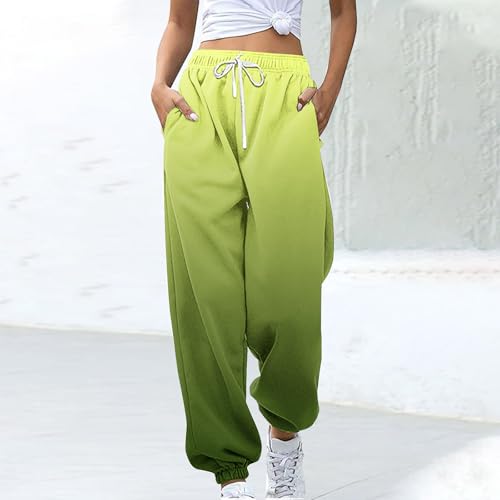 Pants for Women Stretchy Baggy Drawstring Gradient Color Trousers Comfort Casual Sports Loose Sweatpants with Pockets2
