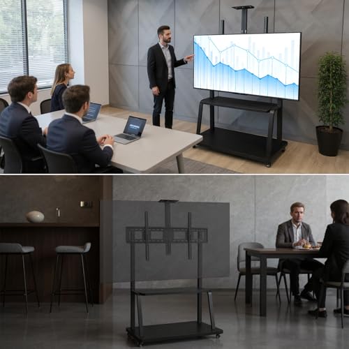 Soporte móvil para TV con ruedas y estante ajustable miniatura 7